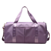 Waterproof Fitness Sports Travel Duffel Bag in purple color with spacious design and durable straps.